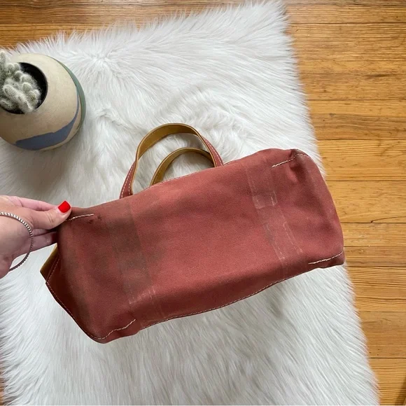 L.L. Bean vintage rare mustard medium boat and tote bag - Picture 8 of 9